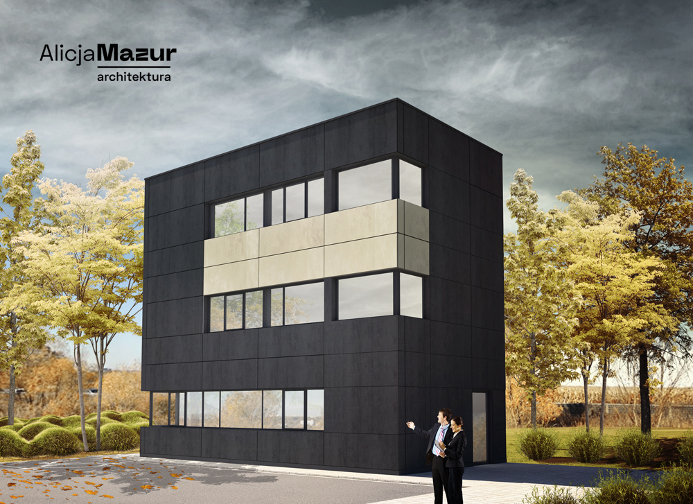 Budynek usługowy z&nbsp;halą produkcyjną